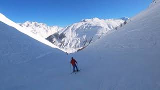 Tignes  Val dIsère  Dag 3  6 Rode piste Olympique Santons [upl. by Neelhtac]