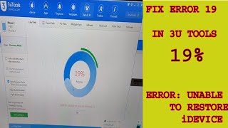 Fix 3utools struck at 19 percent Error Unable To Restore iDevice10or2 iPhoneiPad2020 method [upl. by Mariand]