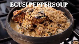 How To Make Egusi Peppersoup Oilless Egusi Soup Recipe [upl. by Mychal]