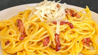 Spaghetti carbonara  La Recette traditionnelle  Facile et Rapide  PASTA RECIPE🍝 [upl. by Krongold613]