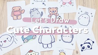 Lets Draw  Cute Characters Totoro Baymax Pusheen and more  Doodles by Sarah [upl. by Aem412]