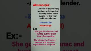 AlmanacnEveryday vocabularyword of the day isquotalmanacquot [upl. by Irep508]