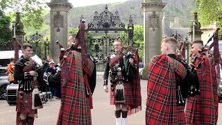 Scots Guards Pipes being tuned again  Edinburgh Scotland [upl. by Hamlin]