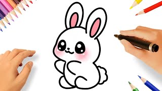 HOW TO DRAW A CUTE KAWAII BUNNY EASY🐇 [upl. by Grand536]