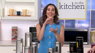 Cella 4Piece Stainless Steel and Glass Canisters on QVC [upl. by Ihcas]