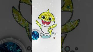 DIY Glitter Baby Shark Brooklyn coloring ideas for kids kids babyshark kidsart kidsvideo [upl. by Acila]