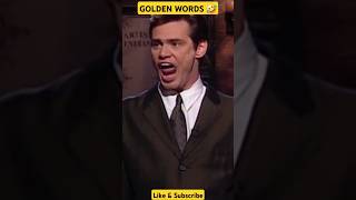 JIM CARREY GOLDEN WORDS 🤣 jimcarrey funny memes shorts comedy hollywood legend [upl. by Ahsait]