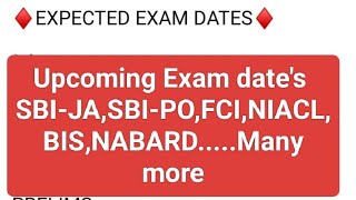 Upcoming Exam dates SBIJASBIPOFCINIACLIDBIMany more [upl. by Sirromal382]