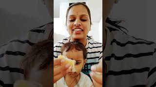 funny orange 🍊 eating Mama eating 🤮funny youtubeshorts [upl. by Ellenid]