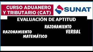 CAT SUNAT 2023 EVALUACION DE APTITUD RAZONAMIENTO MATEMATICO Y RAZONAMIENTO VERBAL [upl. by Nbi865]