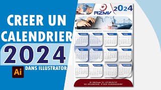 CALENDRIER 2024  Comment créer un calendrier facile avec Adobe Illustrator [upl. by China]