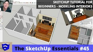 SketchUp Tutorial for Beginners  Part 3  Modeling Interiors from Floor Plan to 3D [upl. by Fita]