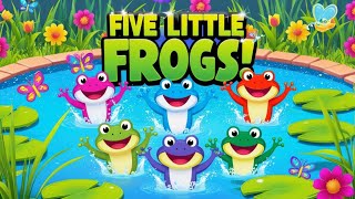 🐸🎶 quotJump Into FUN Five Little Frogs Song amp Nursery Rhymes Kids LOVEquot 🎶🐸 [upl. by Taffy]