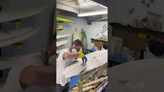 Surfboard repair How to glass a channel bottom split and crease surfboard repair [upl. by Hakilam645]