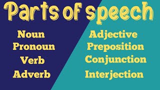 parts of speech parts of speech english grammar [upl. by Disraeli760]