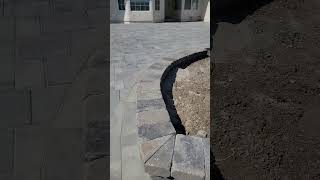 How to install Belgard Pavers with Orco block wall Borrego america construction [upl. by Ahsirt]