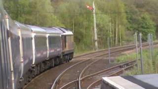 Caledonian Sleeper departing Pitlochry [upl. by Ehttam]