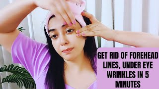 No more forehead Lines 11 Lines Under eye Wrinkles  Do this 5 Minutes Anti Aging Massage [upl. by Welch]