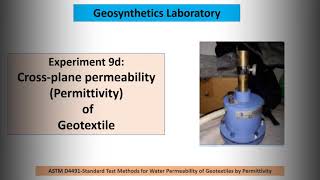 Experiment 9dCross plane permeability Permittivity of NonWoven GTX [upl. by Ymij]