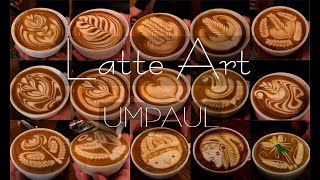 Amazing latte art with World Champion Umpaul signature Designs cafe vlog 월드라떼아트 챔피언 엄폴의 라떼아트 디자인들 [upl. by Izak]