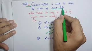 Lecture  11  Solution of Cubic Equation  Cardans Method  Numerical Analysis [upl. by Peltz128]