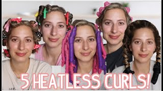 TESTING 5 HEATLESS CURLS METHODS SO YOU DONT HAVE TO  Short Medium and Long Hair [upl. by Eillit813]