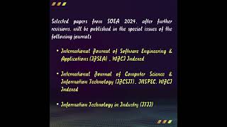 Call for Papers  8th International Conference on Software Engineering and Applications SOEA 2024 [upl. by Delaine]