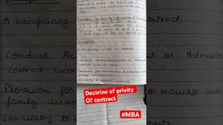 Doctrine of privity of contract exceptions motivation study neet mba hr student mgc easynote [upl. by Cirde]