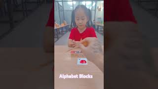 Kindergarten Alphabet blocks spelling [upl. by Oicanata]