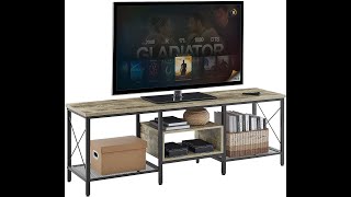 VECELO Industrial TV Stand for 70 Inch Television Cabinet 3Tier Console with Open Storage Shelves [upl. by Fromma]