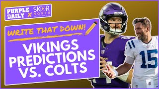 Minnesota Vikings predictions vs Indianapolis Colts Sam Darnold Aaron Jones and more [upl. by Helman]