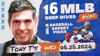 15 FREE MLB Picks amp Predictions by Tony Tellez Wednesday 62524 [upl. by Erdna]