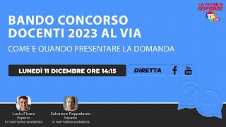 Bando concorso docenti 2023 al via come e quando presentare la domanda [upl. by Votaw]