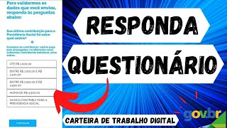 PREENCHA O QUESTIONÁRIO DA PREVIDÊNCIA SOCIAL NA CARTEIRA DE TRABALHO DIGITAL EM 2021 [upl. by Cynthy]