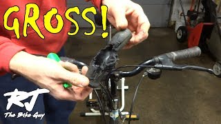 Replacing The Nastiest Grossest Mountain Bike Handlebar Grips I Have Ever Seen [upl. by Cale]