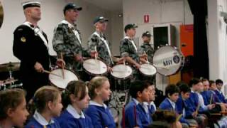 Australian Navy Band performs Waltzing Matilda with Matraville schoolchildren [upl. by Eixela243]