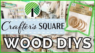 🌟YOU Wont BELIEVE what I did with these WOOD ITEMS  CRAFTERquotS SQUARE Dollar Tree DIYS [upl. by Anaitsirk]