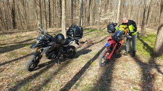 Eclipse Moto Camping Trip  Hoosier National Forest Indiana  20240408  G310GS CRF300L [upl. by Cyna]