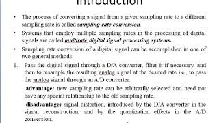 MULTIRATE DIGITAL SIGNAL PROCESSING [upl. by Ainet]