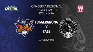 2019 Canberra Region Rugby League Round 16  Tuggeranong Bushrangers v Yass Magpies [upl. by Jehu]