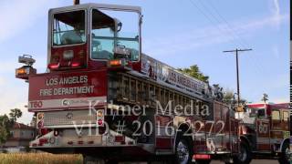 Los Angeles Tiller Fire Truck with Lights On [upl. by Catherin895]