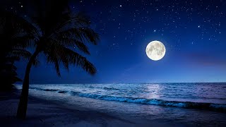 Relaxing Music with Ocean Waves at Night Beautiful Piano Sleep Music Stress Relief Fall Asleep [upl. by Annelise979]