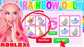 I Was CHALLENGED To An EXTREME ONE COLOR TRADE OFF In Adopt Me Roblox Adopt Me Trade Challenge [upl. by Loyce924]