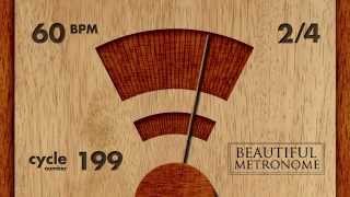 60 BPM 24 Wood Metronome HD [upl. by Moorish739]