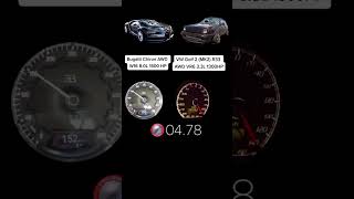 Bugatti Chiron 1500 hp VS VW Golf 2 MK2 1300 hp viral dc foryou custom sound [upl. by Teerell]