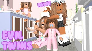 I ADOPTED EVIL TWINS Bloxburg Roleplay [upl. by Yniatirb]