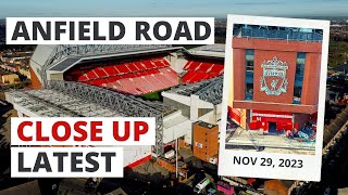 How the Anfield Road Stand looks UP CLOSE  New Drone Footage [upl. by Abra]