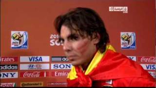 Rafael Nadal interview after Spains world cup victory Al Jazeera sports Chaneel [upl. by Kcirrez]