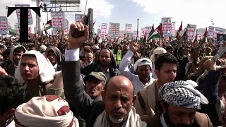 Thousands join a proPalestinian rally in Yemen [upl. by Acimat96]