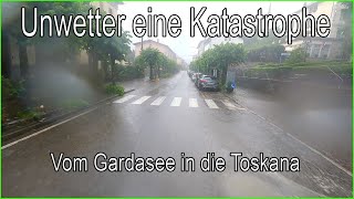 2 Vespa Tour Italien 🛵 Unwetter eine einzige Katastrophe vom Gardasee in die Toskana ⛈️⛈️ [upl. by Jos]